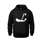 Alphabet L Hoodie 9 inch calligraphy White ink, Black