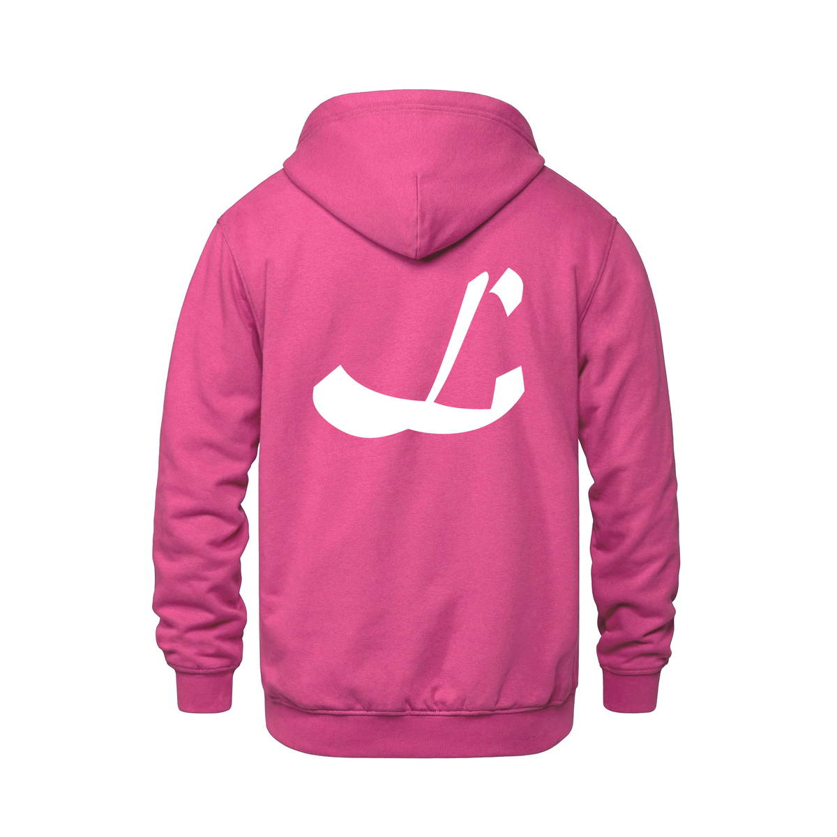 Alphabet L Hoodie 9 inch calligraphy White ink, Heliconia