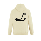 Alphabet L Hoodie 9 inch calligraphy Black ink, Ivory
