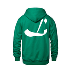 Alphabet L Hoodie 9 inch calligraphy White ink, Kelly Green