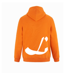 Alphabet L Hoodie 9 inch calligraphy White ink, Orange