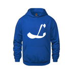Alphabet L Hoodie 9 inch calligraphy White ink, Royal