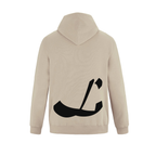 Alphabet L Hoodie 9 inch calligraphy Black ink, Sand