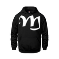 Alphabet M Hoodie 9 inch calligraphy White ink, Black