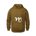Alphabet M Hoodie 9 inch calligraphy White ink, Caramel