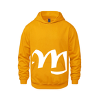 Alphabet M Hoodie 9 inch calligraphy White ink, Gold