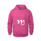 Alphabet M Hoodie 9 inch calligraphy White ink, Heliconia