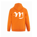 Alphabet M Hoodie 9 inch calligraphy White ink, Orange