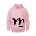 Alphabet M Hoodie 9 inch calligraphy Black ink, Pink