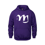 Alphabet M Hoodie 9 inch calligraphy White ink, Purple
