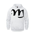 Alphabet M Hoodie 9 inch calligraphy Black ink, White