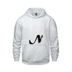 Alphabet N Hoodie 9 inch calligraphy Black ink, Ash