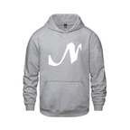 Alphabet N Hoodie 9 inch calligraphy White ink, Athletic Grey