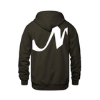 Alphabet N Hoodie 9 inch calligraphy White ink, Brown