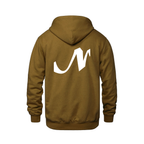Alphabet N Hoodie 9 inch calligraphy White ink, Caramel