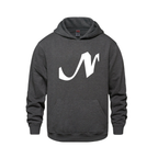 Alphabet N Hoodie 9 inch calligraphy White ink, Charcoal