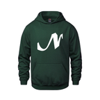 Alphabet N Hoodie 9 inch calligraphy White ink, Forest Green
