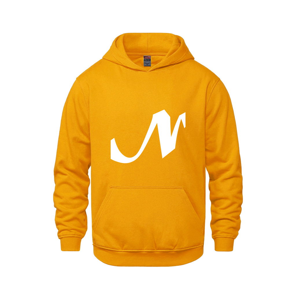 Alphabet N Hoodie 9 inch calligraphy White ink, Gold