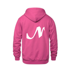 Alphabet N Hoodie 9 inch calligraphy White ink, Heliconia