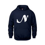Alphabet N Hoodie 9 inch calligraphy White ink, Navy