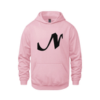 Alphabet N Hoodie 9 inch calligraphy Black ink, Pink