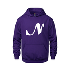Alphabet N Hoodie 9 inch calligraphy White ink, Purple