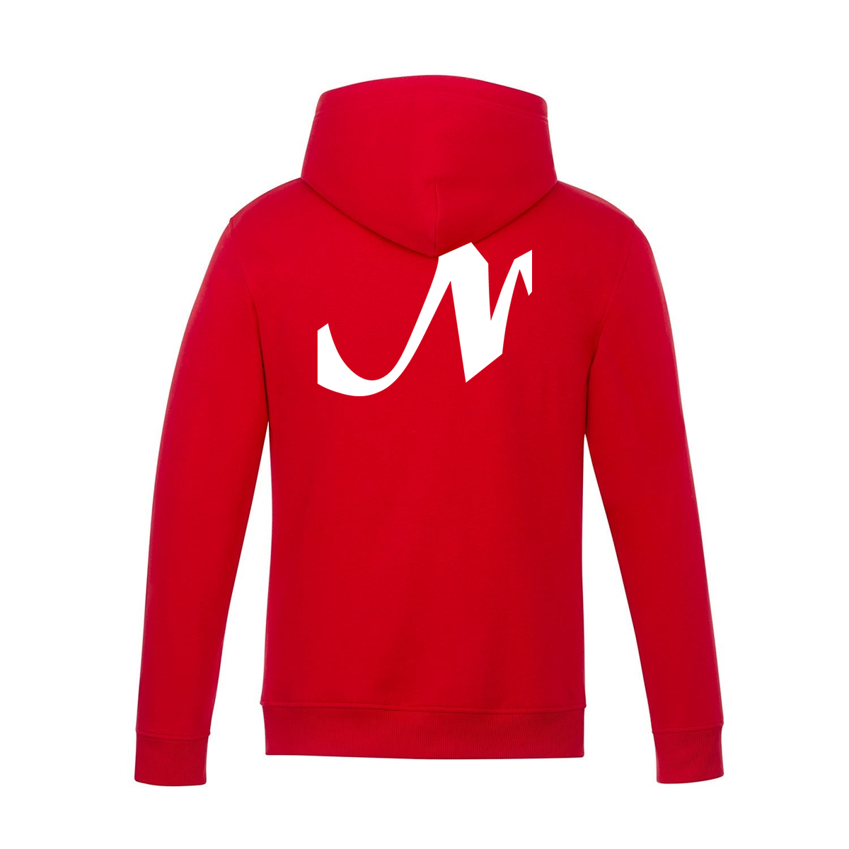 Alphabet N Hoodie 9 inch calligraphy White ink, Red