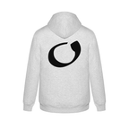 Alphabet O Hoodie 9 inch calligraphy Black ink, Ash