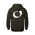 Alphabet O Hoodie 9 inch calligraphy White ink, Brown