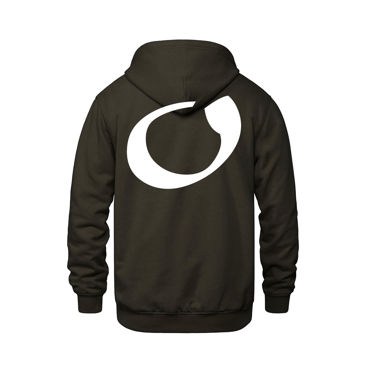 Alphabet O Hoodie 9 inch calligraphy White ink, Brown