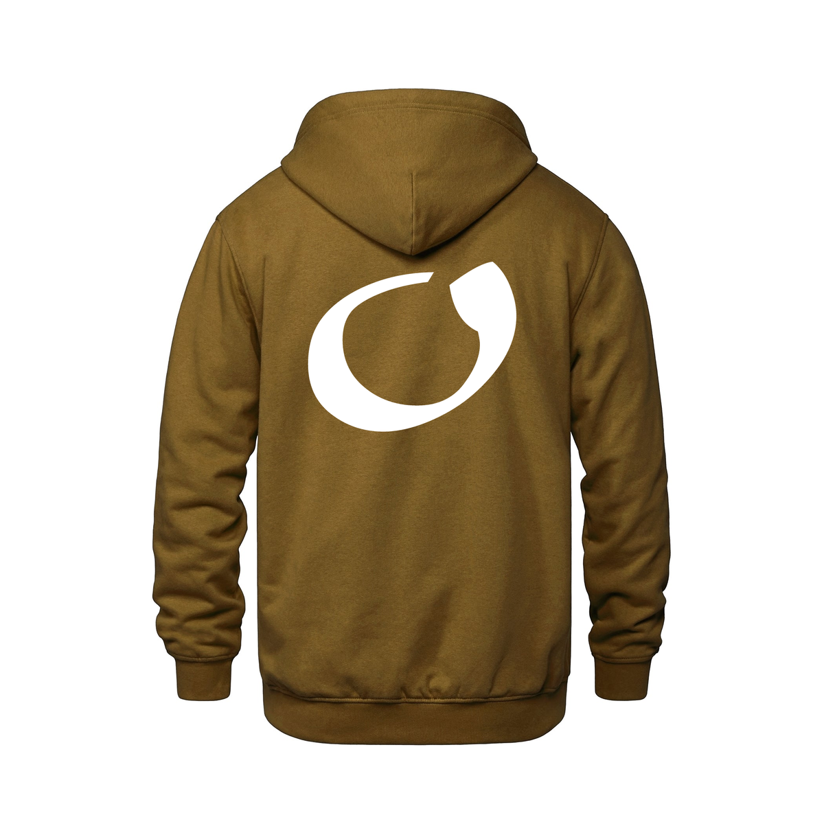 Alphabet O Hoodie 9 inch calligraphy White ink, Caramel