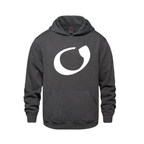 Alphabet O Hoodie 9 inch calligraphy White ink, Charcoal