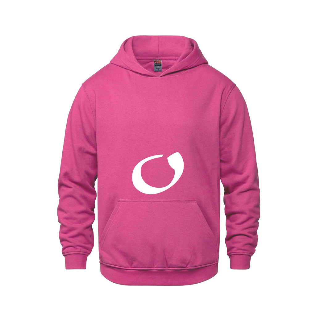 Alphabet O Hoodie 9 inch calligraphy White ink, Heliconia