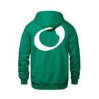 Alphabet O Hoodie 9 inch calligraphy White ink, Kelly Green