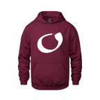 Alphabet O Hoodie 9 inch calligraphy White ink, Maroon