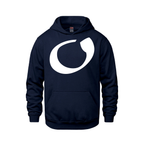 Alphabet O Hoodie 9 inch calligraphy White ink, Navy