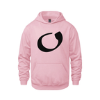 Alphabet O Hoodie 9 inch calligraphy Black ink, Pink