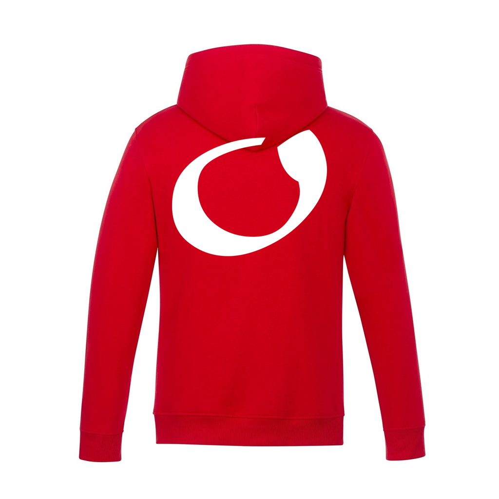 Alphabet O Hoodie 9 inch calligraphy White ink, Red