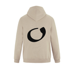Alphabet O Hoodie 9 inch calligraphy Black ink, Sand