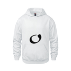 Alphabet O Hoodie 9 inch calligraphy Black ink, White