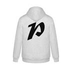 Alphabet P Hoodie 9 inch calligraphy Black ink, Ash