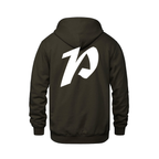 Alphabet P Hoodie 9 inch calligraphy White ink, Brown