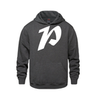 Alphabet P Hoodie 9 inch calligraphy White ink, Charcoal