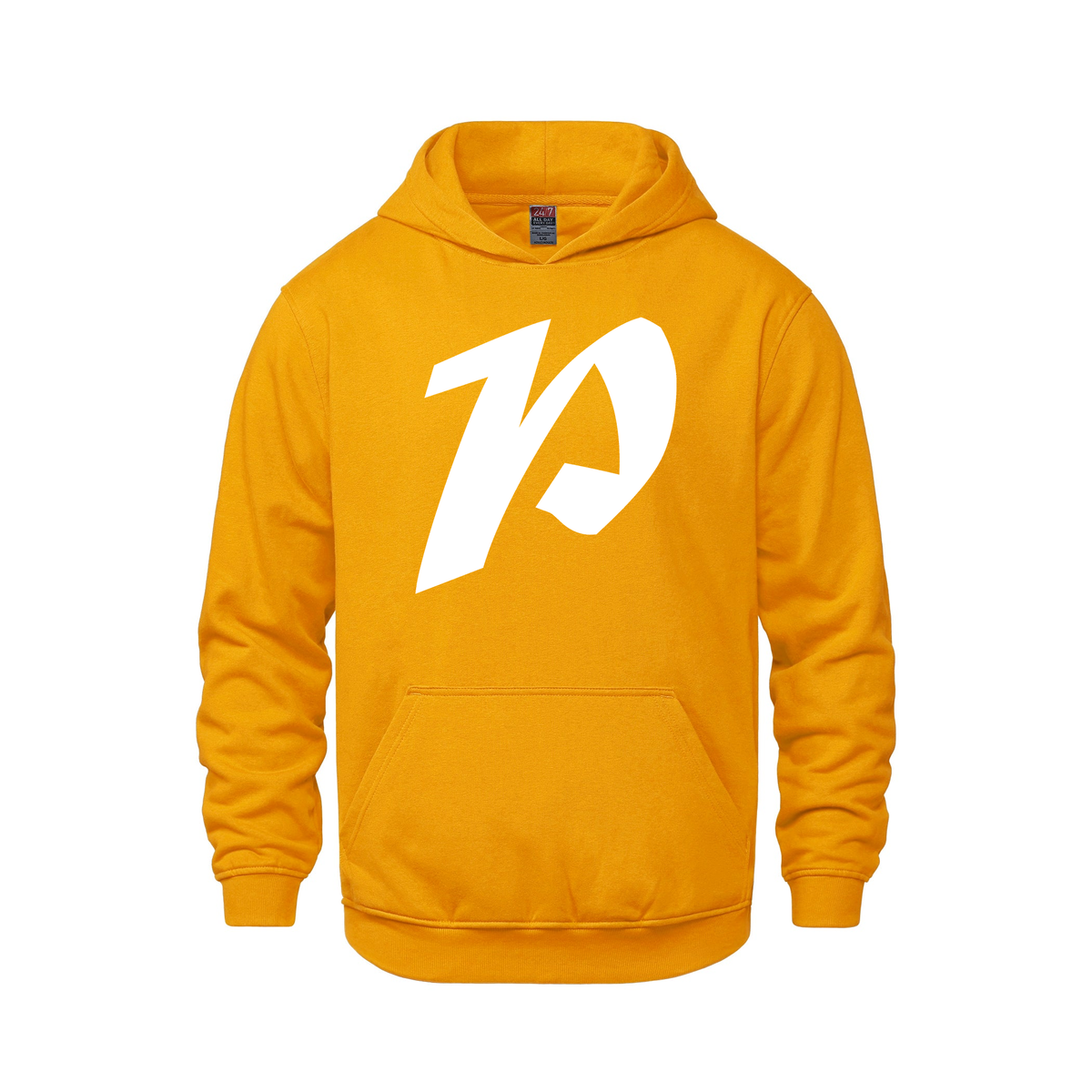 Alphabet P Hoodie 9 inch calligraphy White ink, Gold