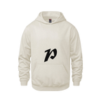 Alphabet P Hoodie 9 inch calligraphy Black ink, Ivory