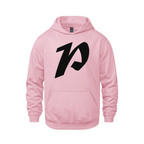 Alphabet P Hoodie 9 inch calligraphy Black ink, Pink