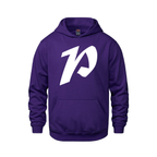 Alphabet P Hoodie 9 inch calligraphy White ink, Purple