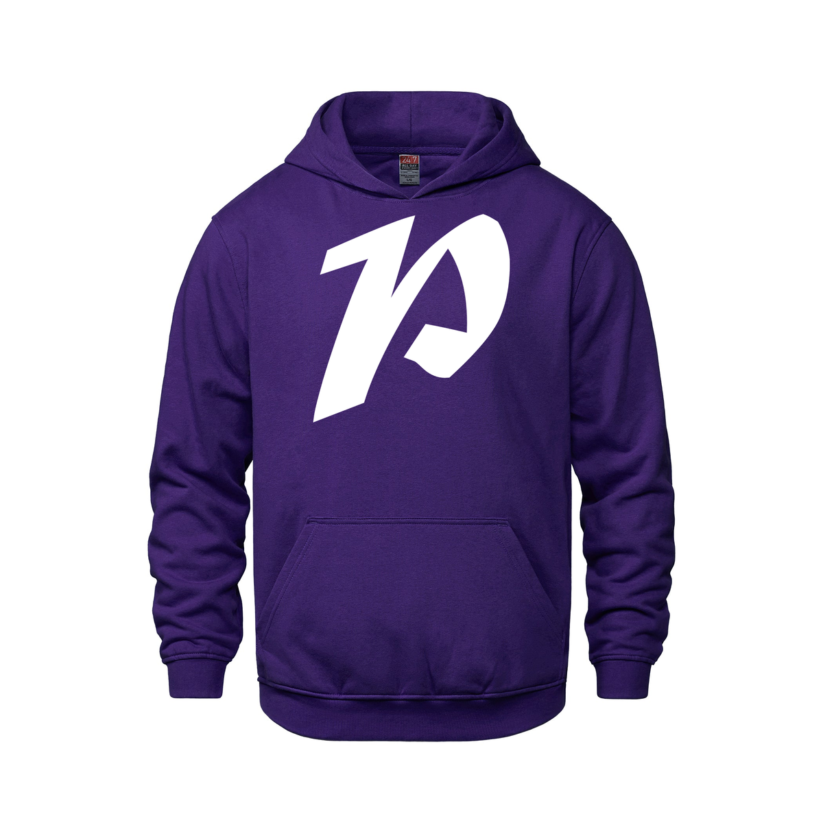 Alphabet P Hoodie 9 inch calligraphy White ink, Purple