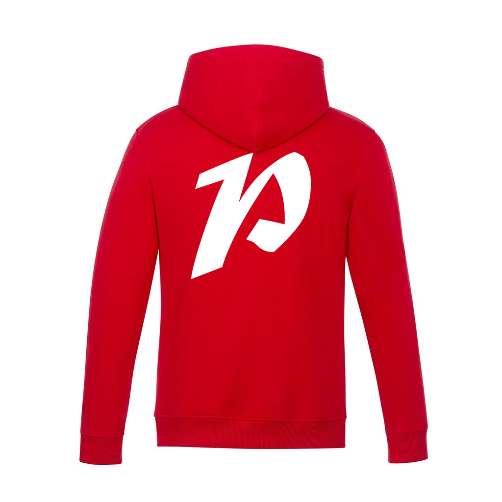 Alphabet P Hoodie 9 inch calligraphy White ink, Red
