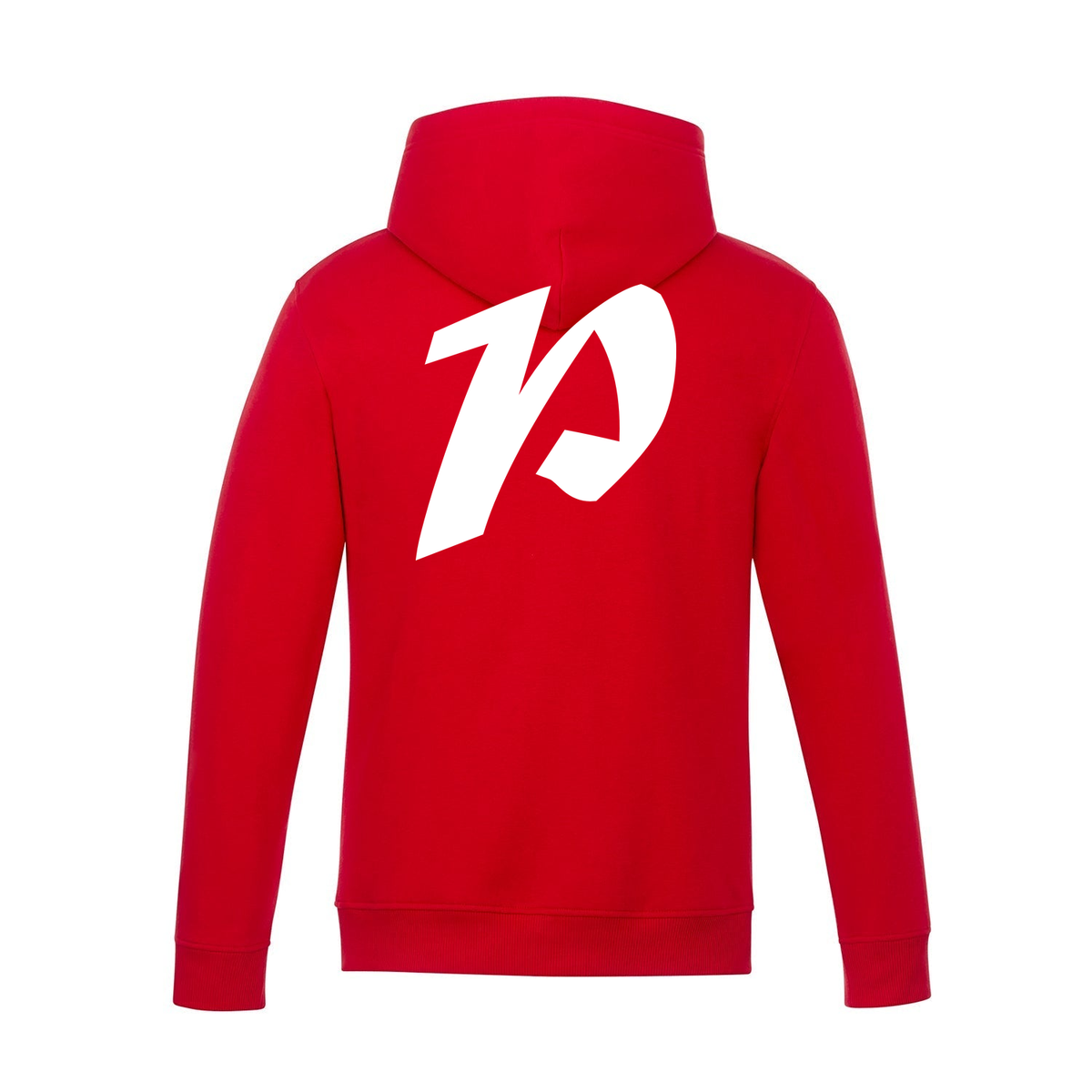 Alphabet P Hoodie 9 inch calligraphy White ink, Red